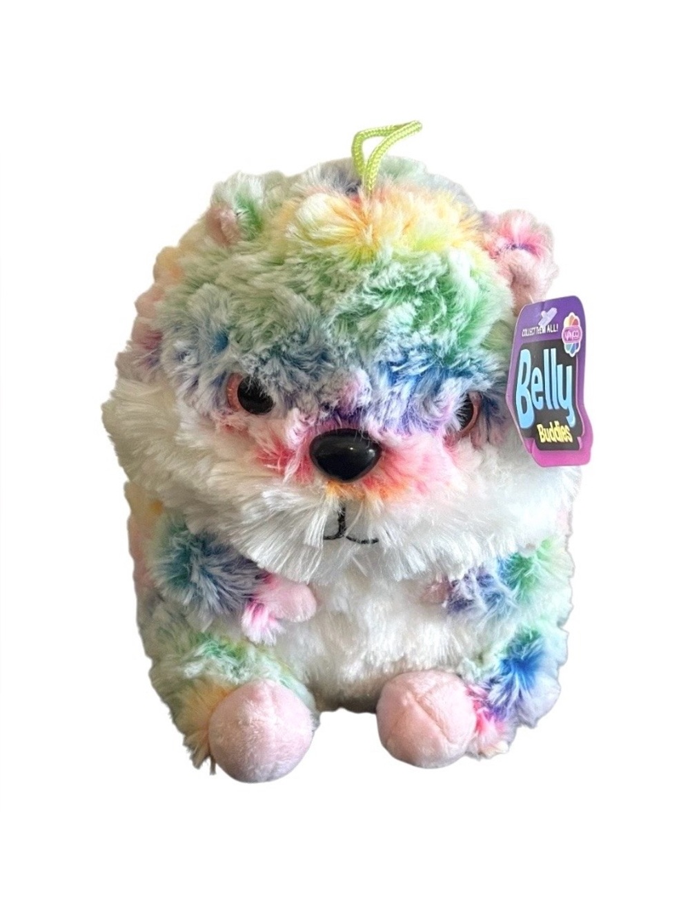 Nanco Belly Buddies Hamster Plush Stuffed Animal Frosted Swirl Rainbow 7 Inch